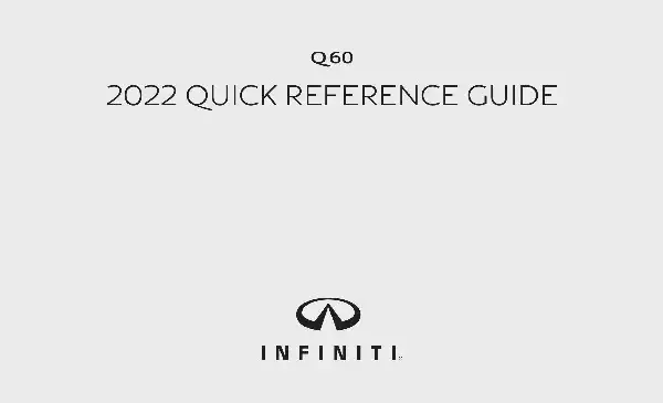 Infiniti Q60 Coupe 2022 MY. Quick Reference Guide