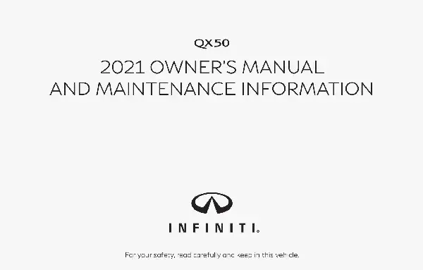 Infiniti QX50 2021 MY. Owner&#39;s Manual