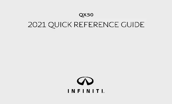 Infiniti QX50 2021 MY. Quick Reference Guide