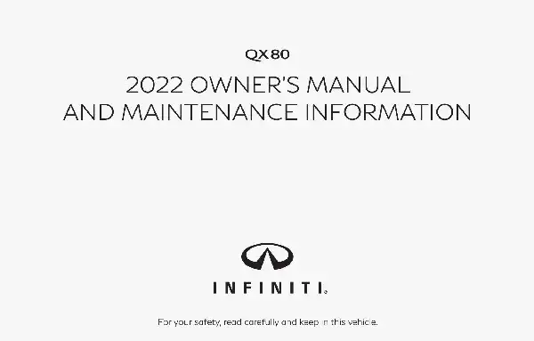 Infiniti QX80 2022 MY. Owner&#39;s Manual