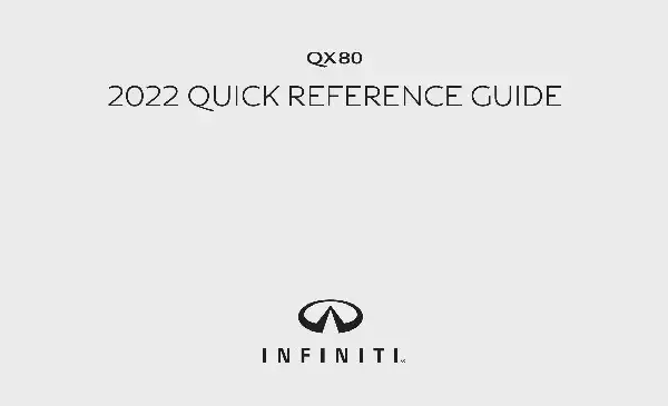 Infiniti QX80 2022 MY. Quick Reference Guide