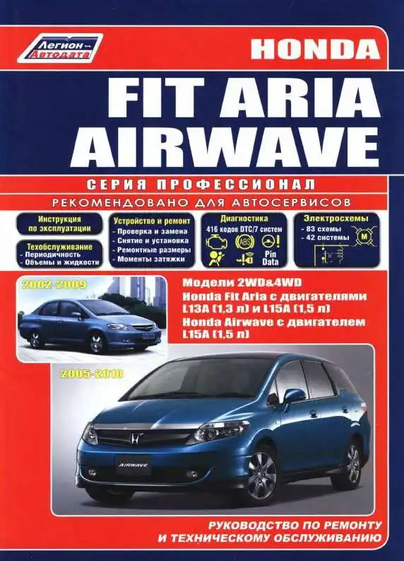 Honda Fit Aria 2002-2009, Airwave 2005-2010. Керівництво з ремонту та технічного обслуговування