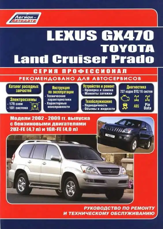 Lexus GX470, Toyota Land Cruiser Prado 2002-2009. Керівництво з ремонту та технічного обслуговування