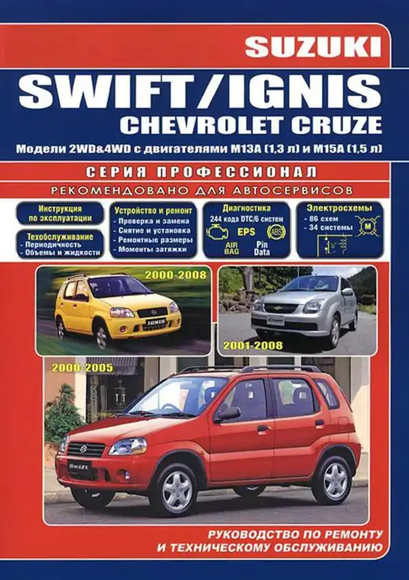 Suzuki Swift, Ignis, Chevrolet Cruze з 2000. Керівництво з ремонту та технічного обслуговування